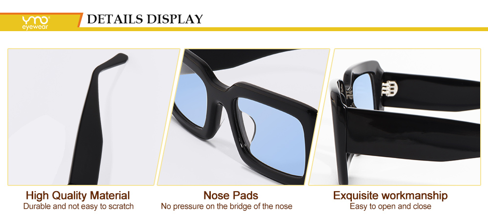Fashion Vintage Bold Thick Acetate Sunglasses detail display