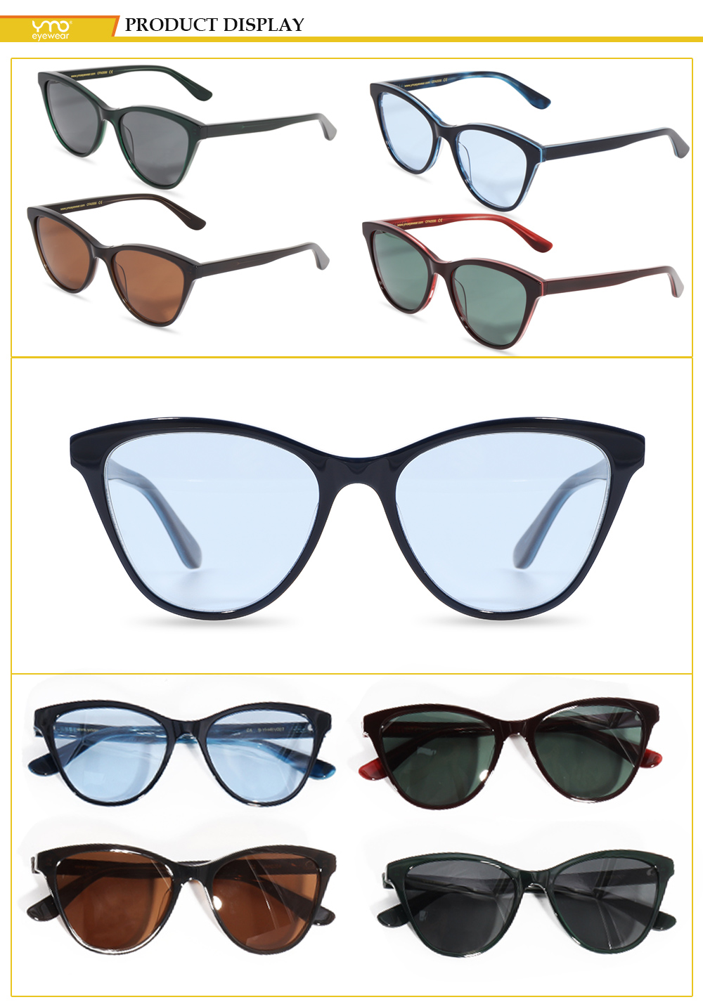 Recycled acetate sunglasses fashion sunglasses UV400