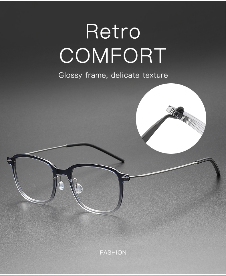 Beta Titanium Square Glasses Frame with retro comfort