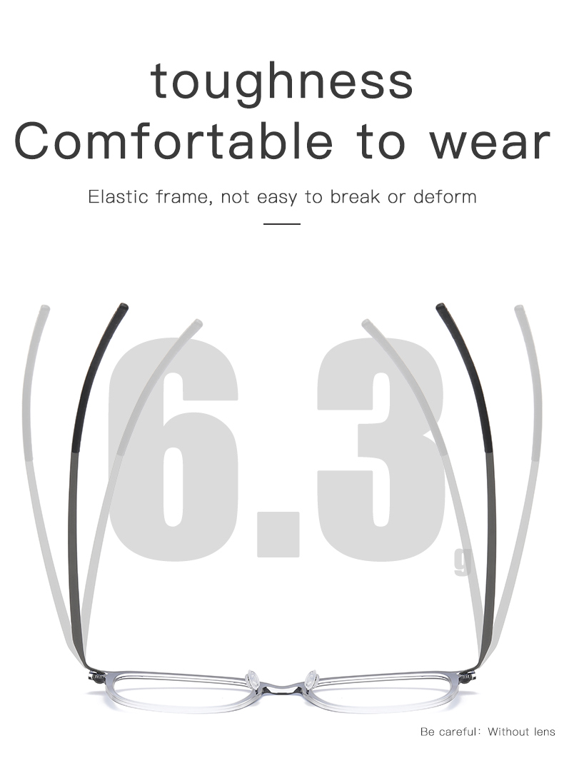 Beta Titanium Square Glasses Frame with flexible glass legs