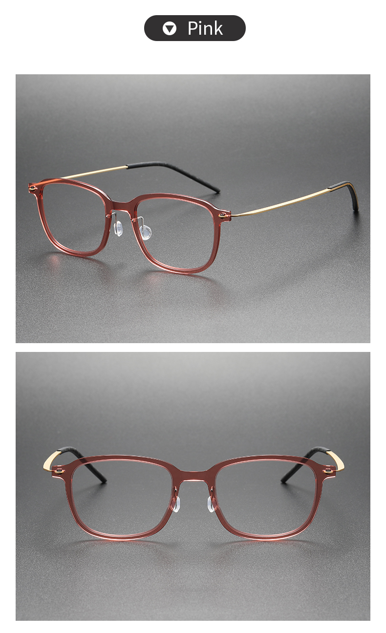 High Quality Beta Titanium pink Frames Square Glasses Frame 
