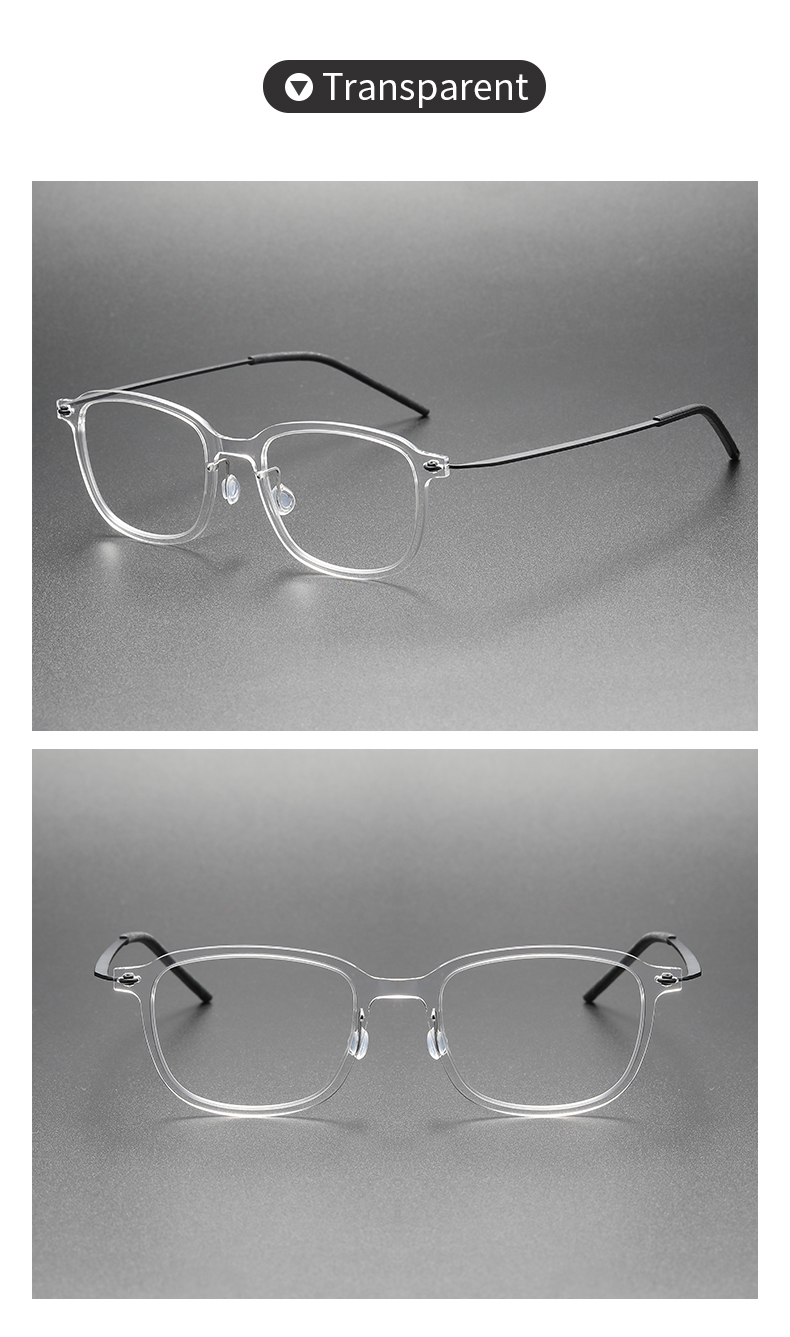 High Quality Beta Titanium transparent Frames Square Glasses Frame 