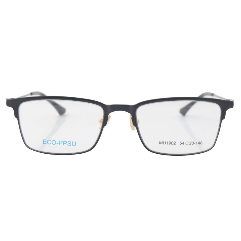 2024 Unisex Ultralight eyeglasses Frame black front.jpg